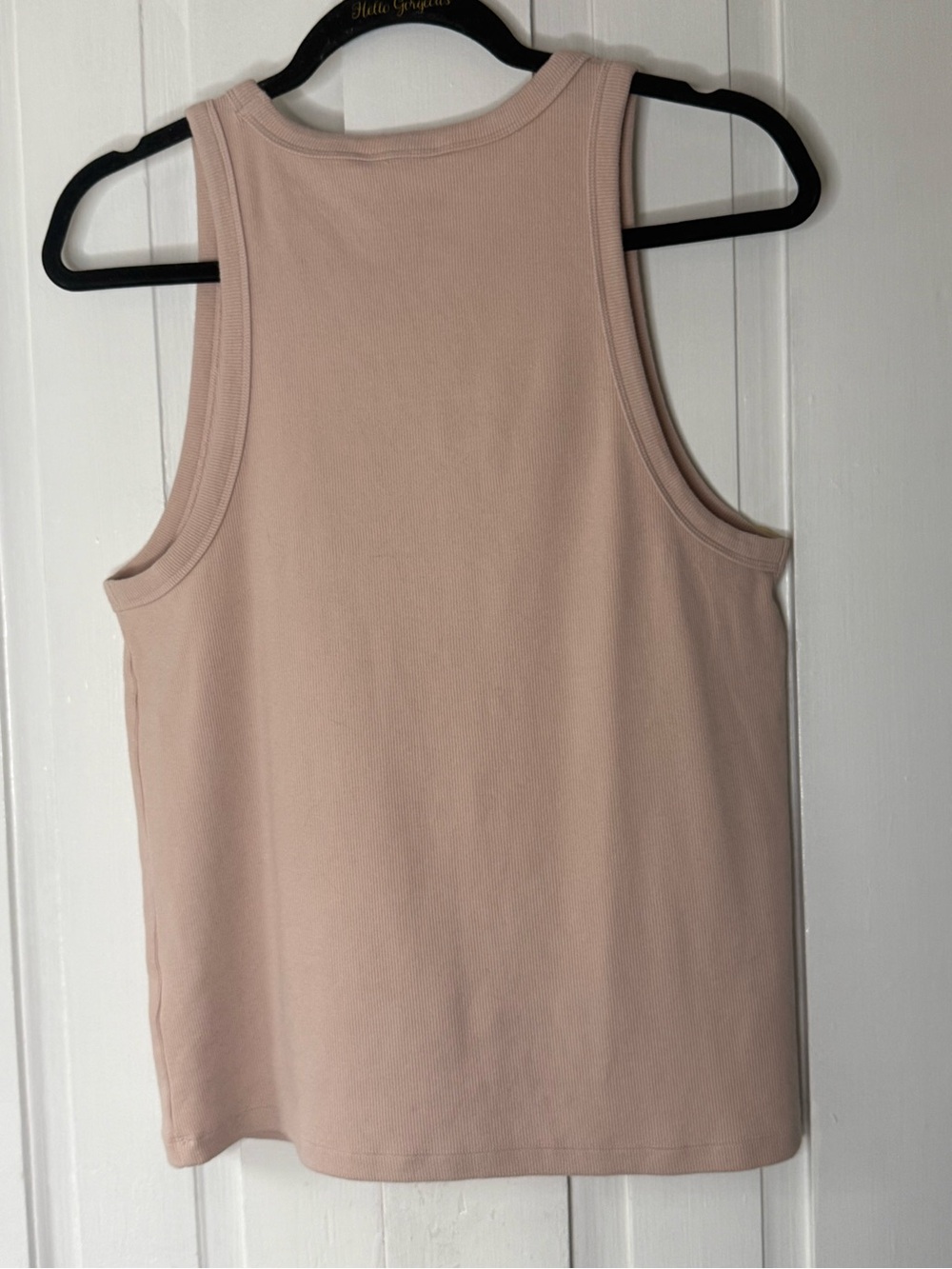 AE77 American Eagle Outfitters NWOT High Neck Blush Pink Ribbed Tank Top - XL - Picture 3 of 8